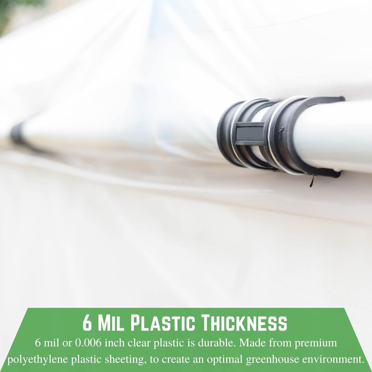 Farm Plastic Supply - Clear Greenhouse Plastic Sheeting - 6 mil - 4 Year UV Resistant Polyethylene Greenhouse Film, Replacement Cover, Hoop House Green House Cover for Gardening, Farming (12' x 50')