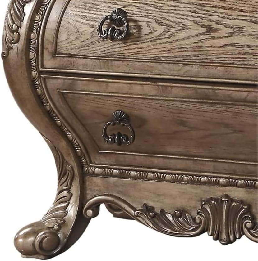 3 Drawers Nightstand in Vintage Oak Finish ,for Small Spaces