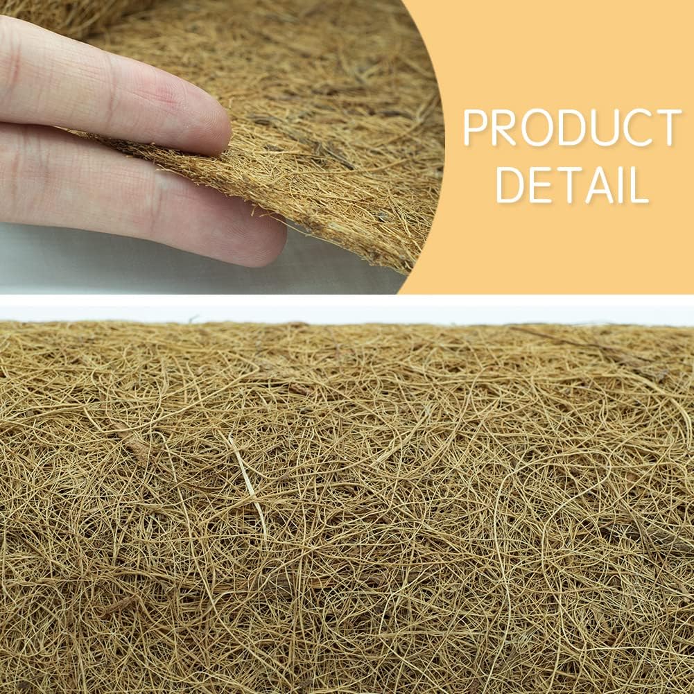 Coco Coir Liner, Yarrdfir 16x120 inch Natural Coconut Liners for planters Flower Basket, Natural Coconut Fiber mat, Garden Decoration, Animal pet pad, Reptile Carpet, Snow Mat