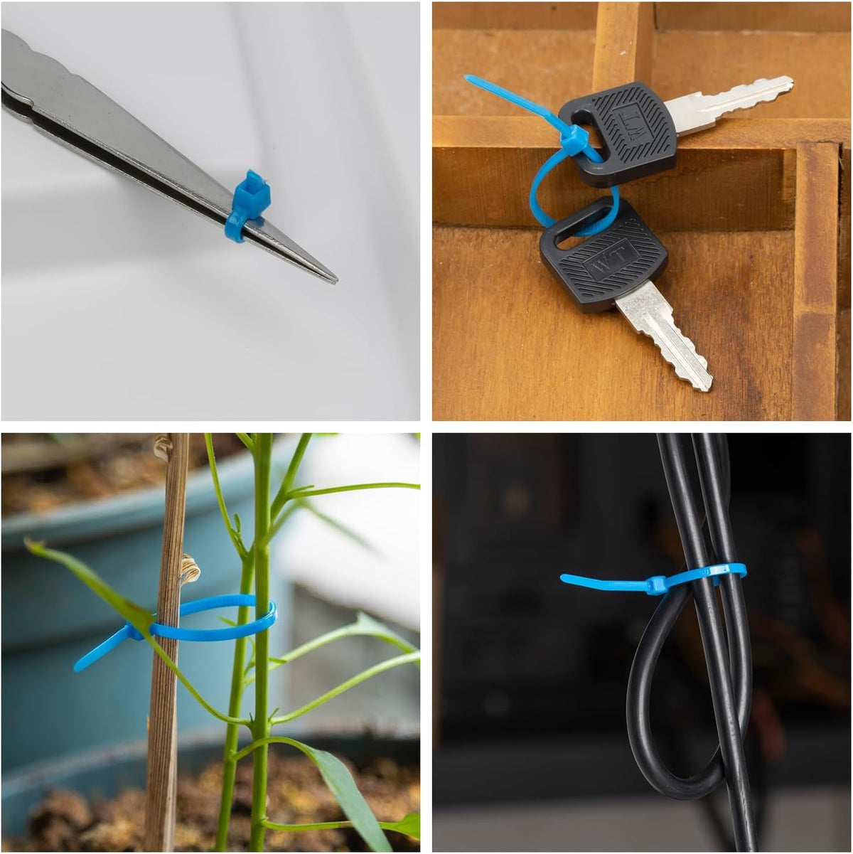 8 Inch Army Green Zip Tie 1000 PCS, 40 Lbs - Small to Medium Zip Tie, Nylon PA66 UV Resistant Cable Tie Heavy Duty for Indoor and Outdoor Use - Ideal for bundling and securing objects