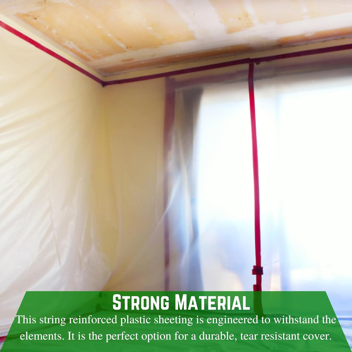 Farm Plastic Supply - Dura Skrim String Reinforced Clear Plastic Sheeting - 6 Mil - (12' x 100') - Reinforced Poly Film Tear Resistant, Weatherproof, Vapor Barrier Polyethylene Roll for Construction