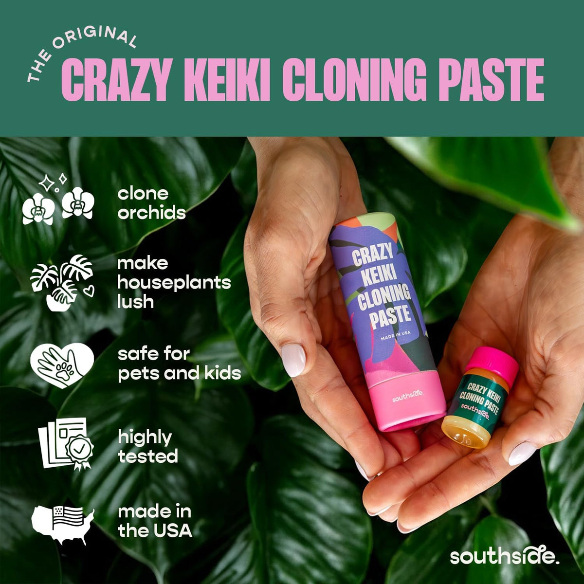 Keiki Cloning Paste by Southside Plants – Nutrient-Rich Paste for Orchids & Houseplants – Support New Development with Vitamins & Lanolin – 0.25oz