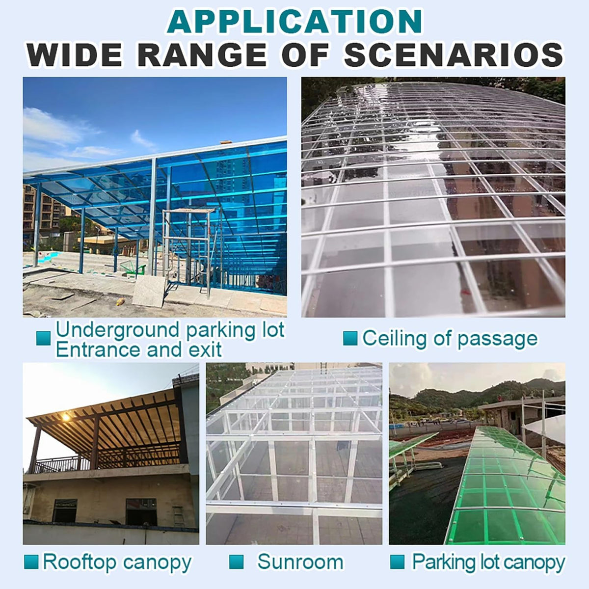 Daylighting Roof Panels Outdoor Sunshade Canopy Panels Greenhouse Panels Not Easy to Deform Easy to Assemble for Outdoor Shed Panels.(Transparent,5.1x13.1ft)