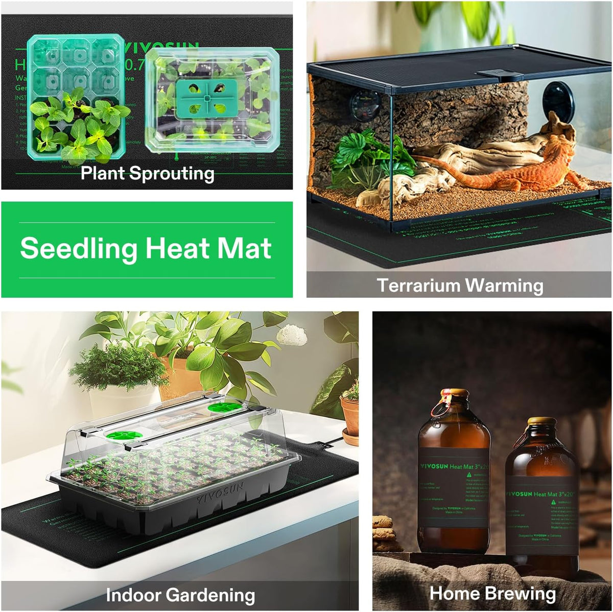 VIVOSUN 2-Pack 48" x 20.75" Durable Waterproof Seedling Heat Mat, UL & MET-Certified Warm Hydroponic Heating Pad for Germination, Indoor Gardening, Greenhouse