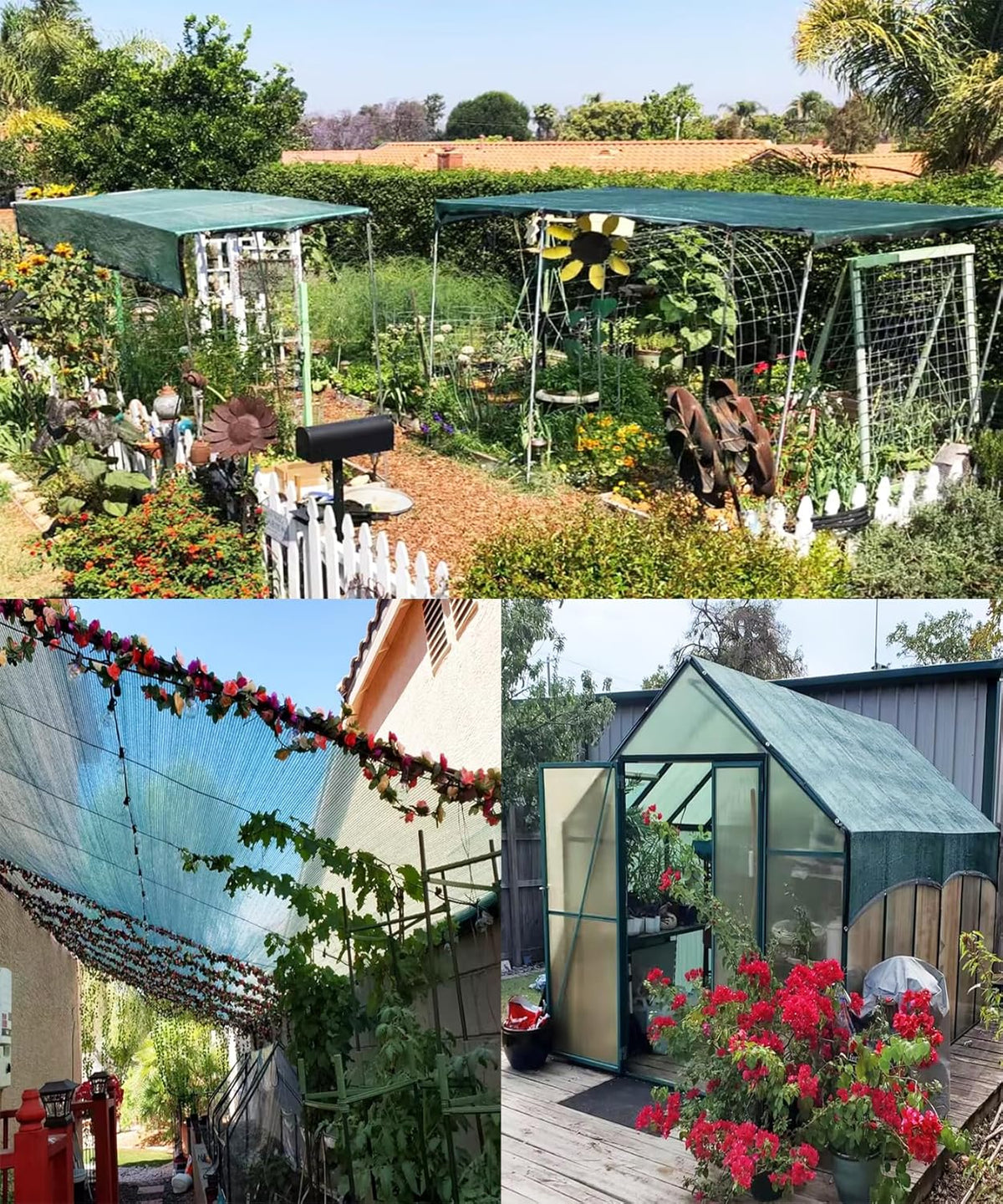 e.share 40% Shade Cloth for Garden, 12 Ft X 24 Ft Sun Shades Outdoor Patio with Grommets for Plant Covers,Porch Screen,Pergola Shade Cover,Greenhouse,Green