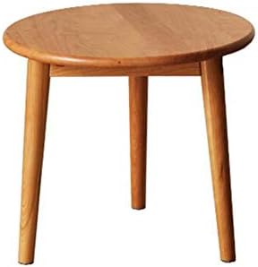 Telephone Table, End Table,Telephone Lighting Side Table,Round Solid Wood Dining Table,Living Room Sofa Side Table,Cherry Wood Round Table(Color:Wood,Size:19.6819.6818.11