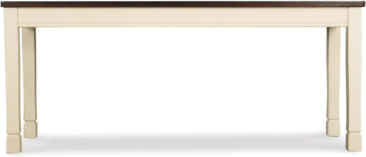 Signature Design by Ashley Whitesburg Cottage Rectangular Dining Bench, Brown & Antique White