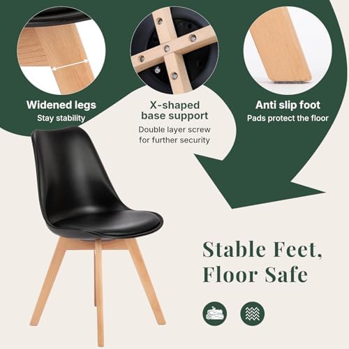 47in Round Dining Table Set for 4, Kitchen Table with Chairs | Circle Table, PU Leather, Metal Cross Base, Storage Shelf, Breakfast Nook, Space-Saving, Apartment, Living Room, Brown Black