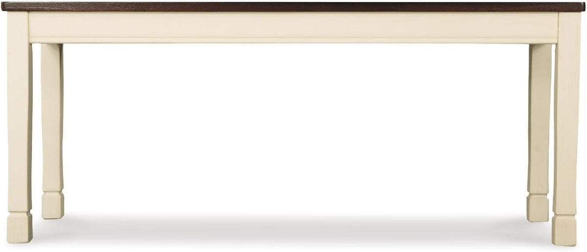 Signature Design by Ashley Whitesburg Cottage Rectangular Dining Bench, Brown & Antique White