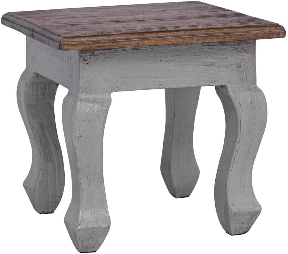 Nesting Table Set 3 Pieces Solid Mahogany Wood | Antique Style, Handmade, Vintage Finish, Space Saving, Living Room Accent