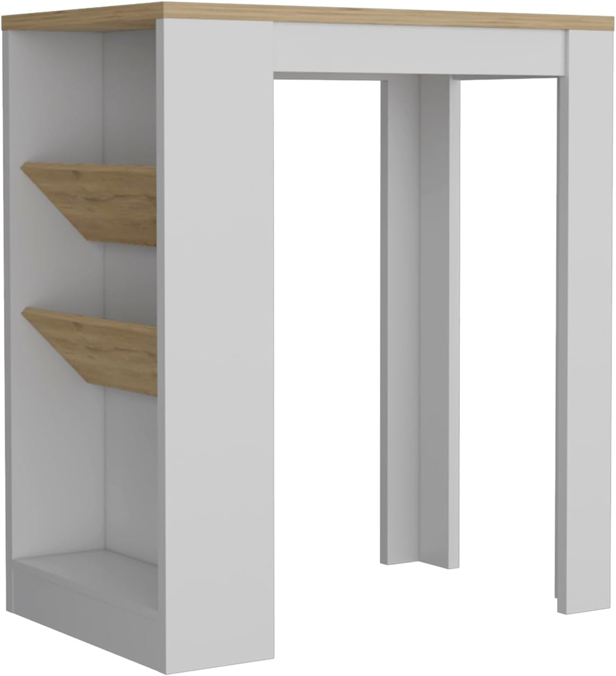 Multicolor Kitchen Island with Shelves and Table Top | Includes two side shelves for bottle display and low shelf for essentials