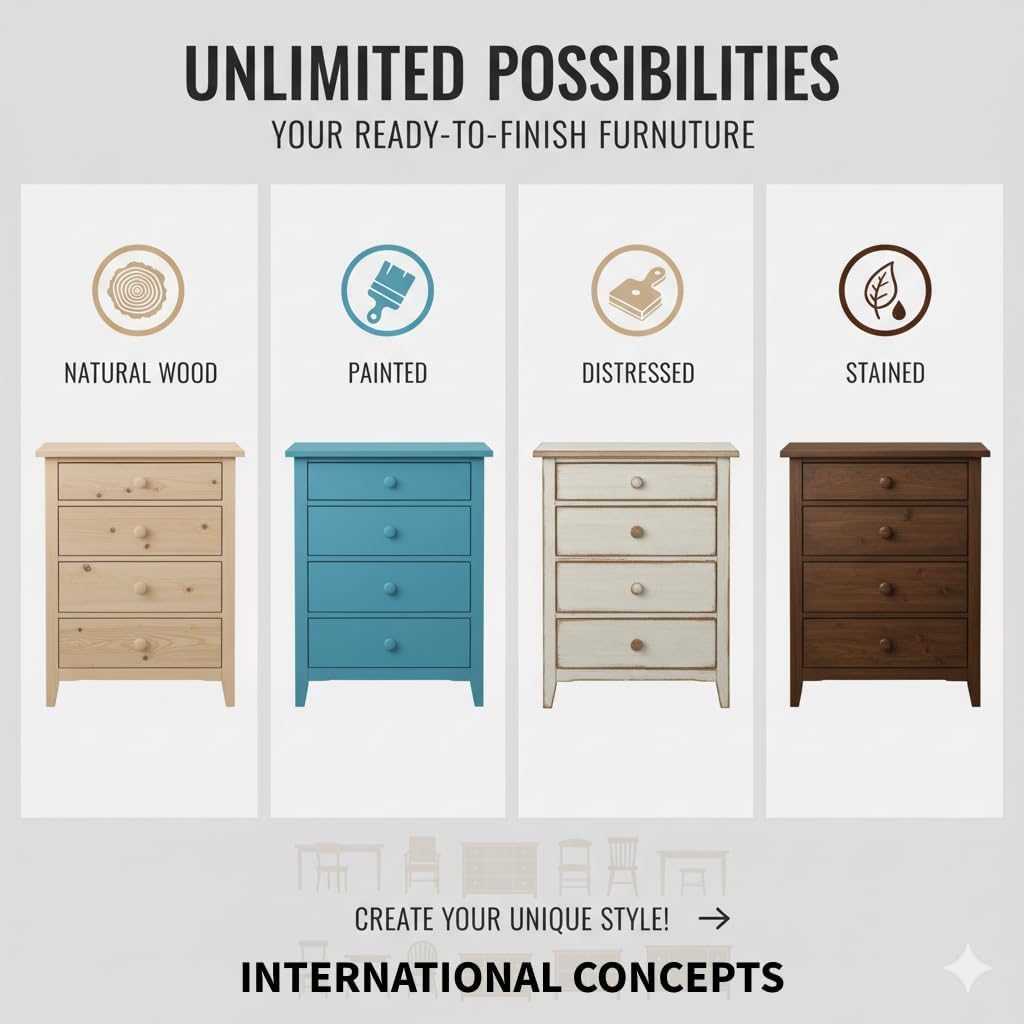 International Concepts Unfinished Vanity Bench, Unfinished