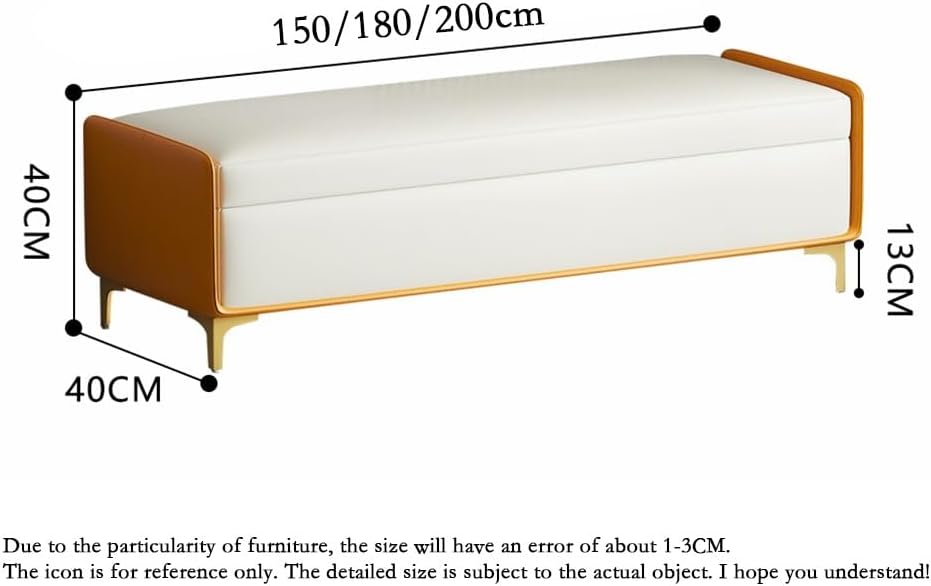 Modern Bed End Stool Bedroom Shoe Changing Entrance Bench Clothing Store Cloakroom Rest Sofa Storage Entryway(Off-White,Medium)