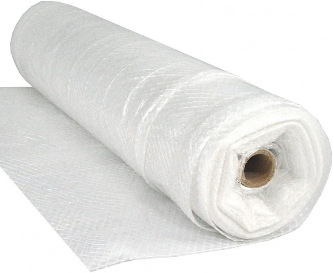 Farm Plastic Supply - Dura Skrim String Reinforced Clear Plastic Sheeting - 10 Mil - (12' x 125') - Reinforced Poly Film Tear Resistant, Weatherproof, Vapor Barrier Polyethylene Roll for Construction