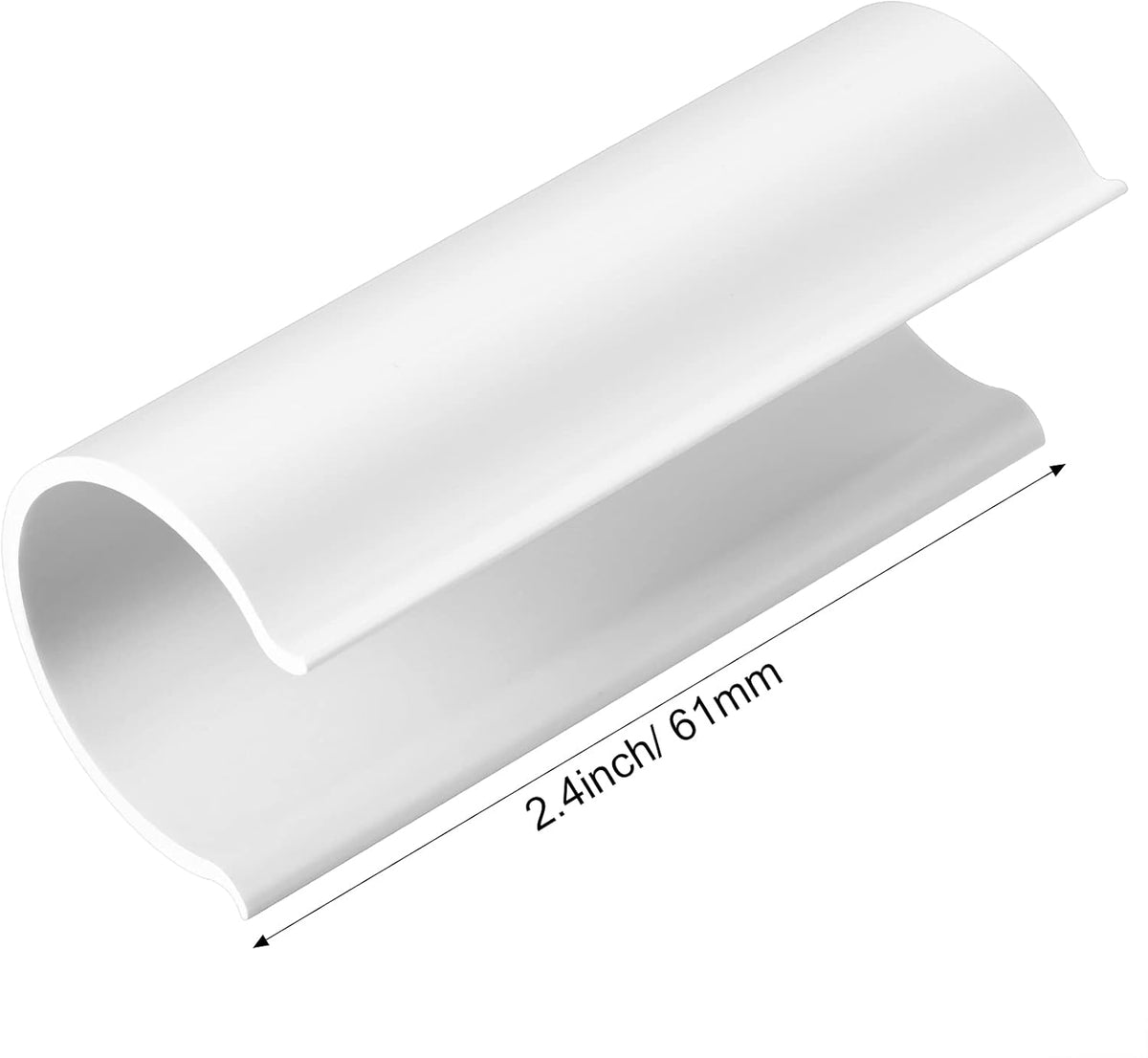 Jetec 64 Pieces Pool Cover Clamps for Above Ground Pools PVC Pipe Clips for Greenhouses, Row Covers, Shelters, Bird Protection, 2.4 Inches Long(1 Inch,White)