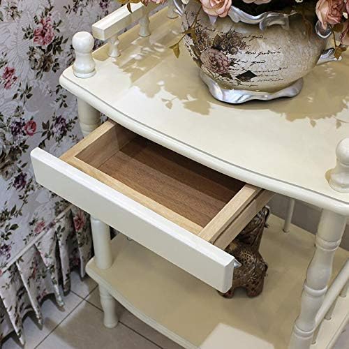 Telephone Table, European-Style Living Room Solid Wood Telephone Stand,Small Square Coffee Table,Sofa Side Table with Drawers,Side Table (