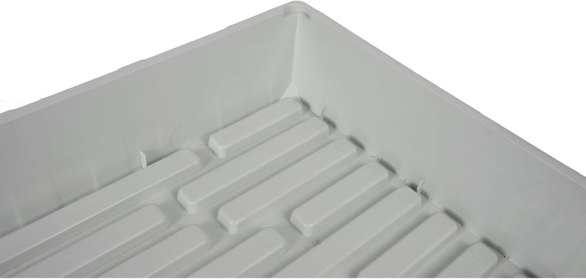 SUNPACK 10" x 20" Mega Plastic Seed Starting Tray, White, 2.5" (Pack of 30) - No Drainage Holes, Ideal for Greenhouses or Indoor Gardening - Made of Thick, Strong Plastic