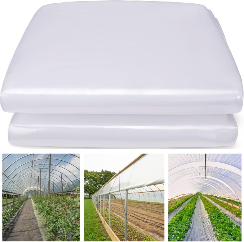 Farm Plastic Supply - Clear Greenhouse Plastic Sheeting - 6 mil - 4 Year UV Resistant Polyethylene Greenhouse Film, Replacement Cover, Hoop House Green House Cover for Gardening, Farming (25' x 20')