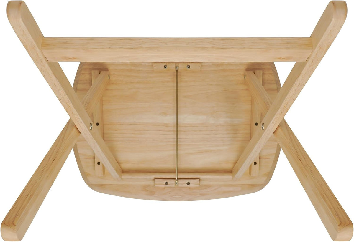 eHemco Hardwood Folding TV Tray Tables, 25.5 Inches, Set of 2 | Oversized, Natural, For Eating