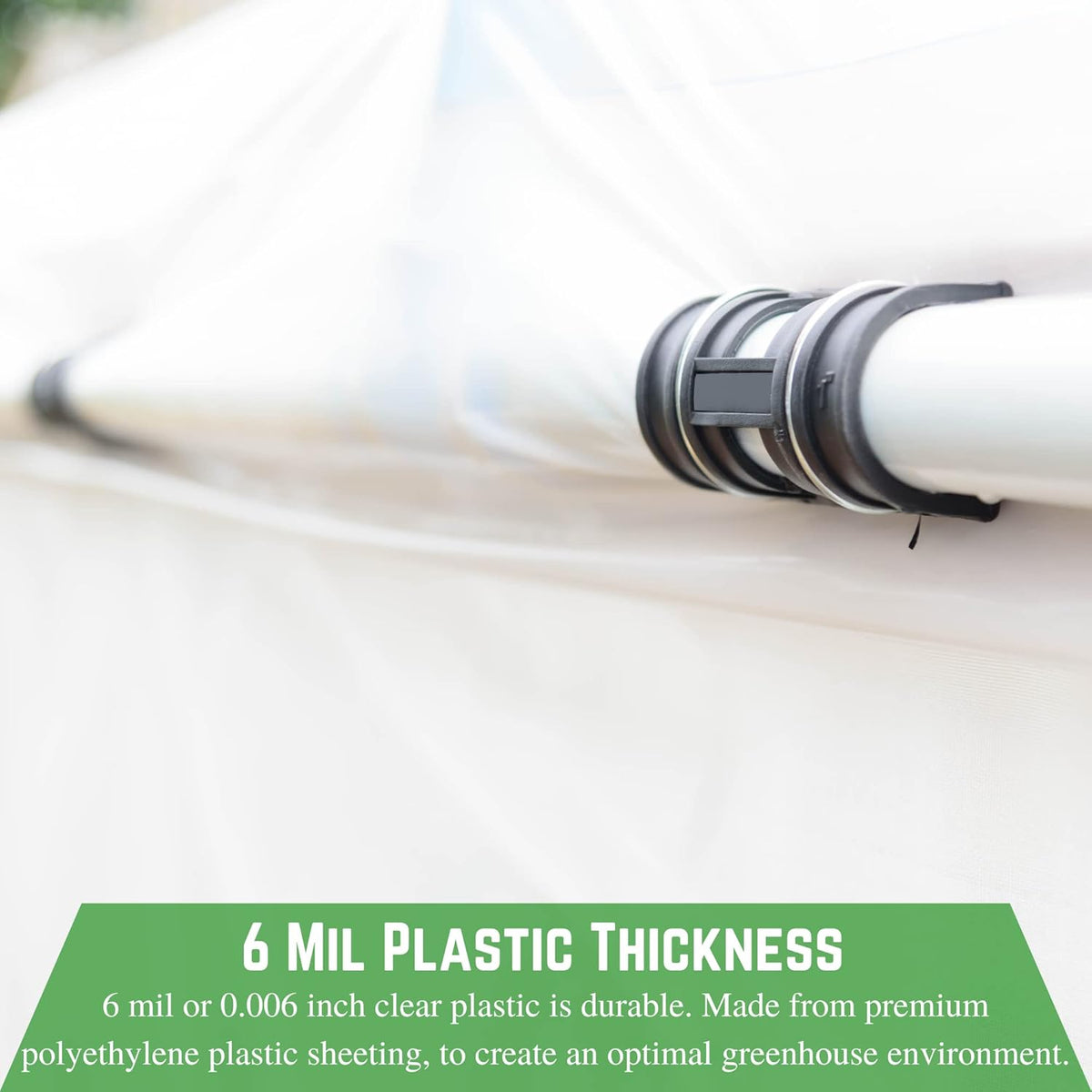 Farm Plastic Supply - Clear Greenhouse Plastic Sheeting - 6 mil - (20' x 50') - 4 Year UV Resistant Polyethylene Greenhouse Film, Hoop House Green House Cover for Gardening, Farming, Agriculture