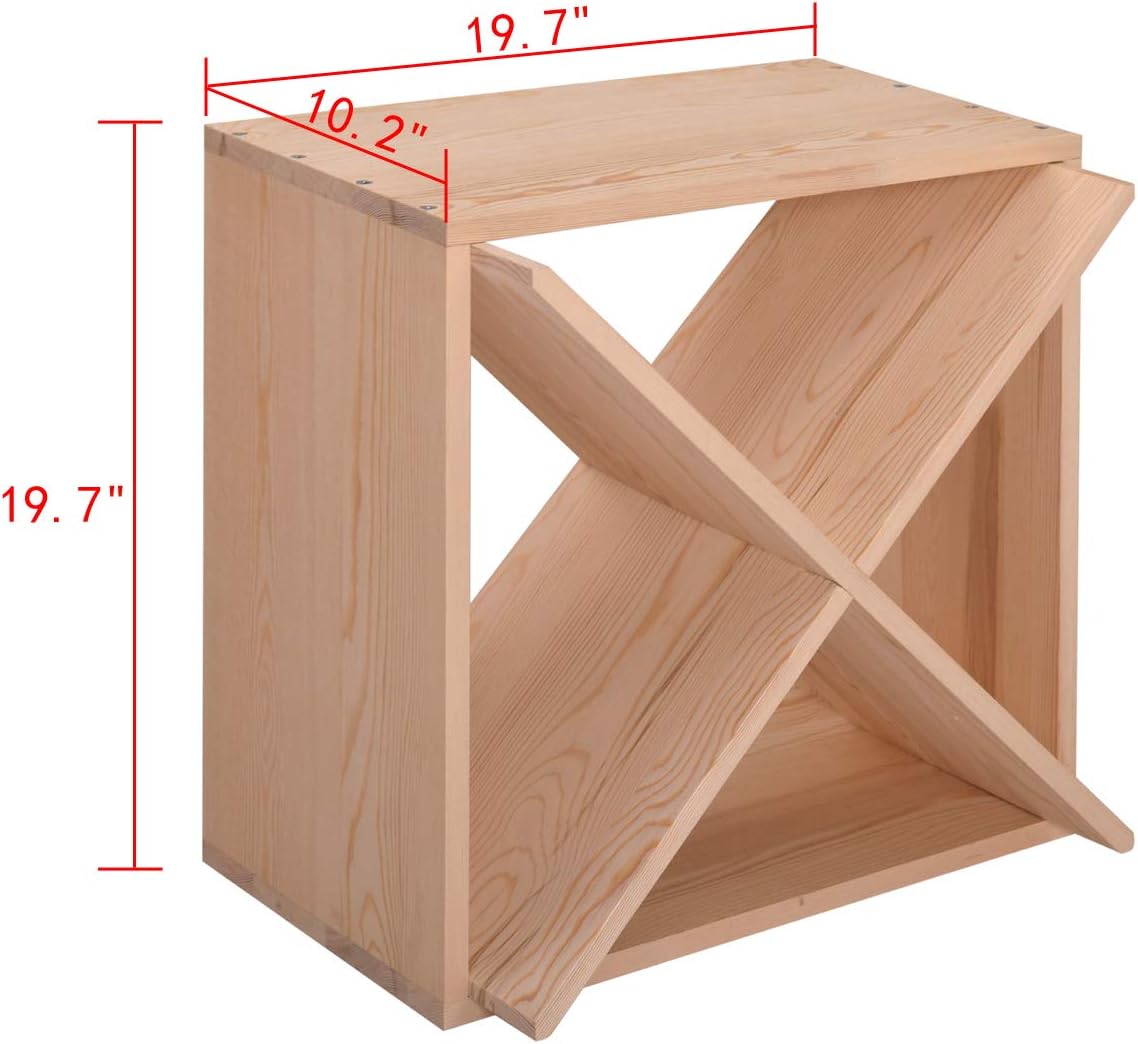 Y1LA 24 Bottle Wine Rack Holder Compact Cellar Cube Bar Storage Kitchen Decor Wood Display Home,Wine Storage Cube for Wood Crate in Natural (1, Natural-a)
