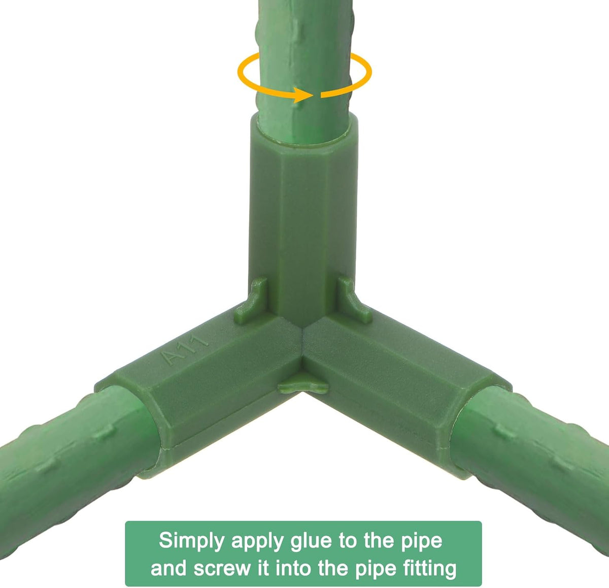 16 Pcs 19mm Greenhouse Frame Building Connectors, 4 Types Pipe Fitting for Grape Trellis/Sunscreen Shed/Gardening Plant Stakes, Greenhouse Accessories [Green]