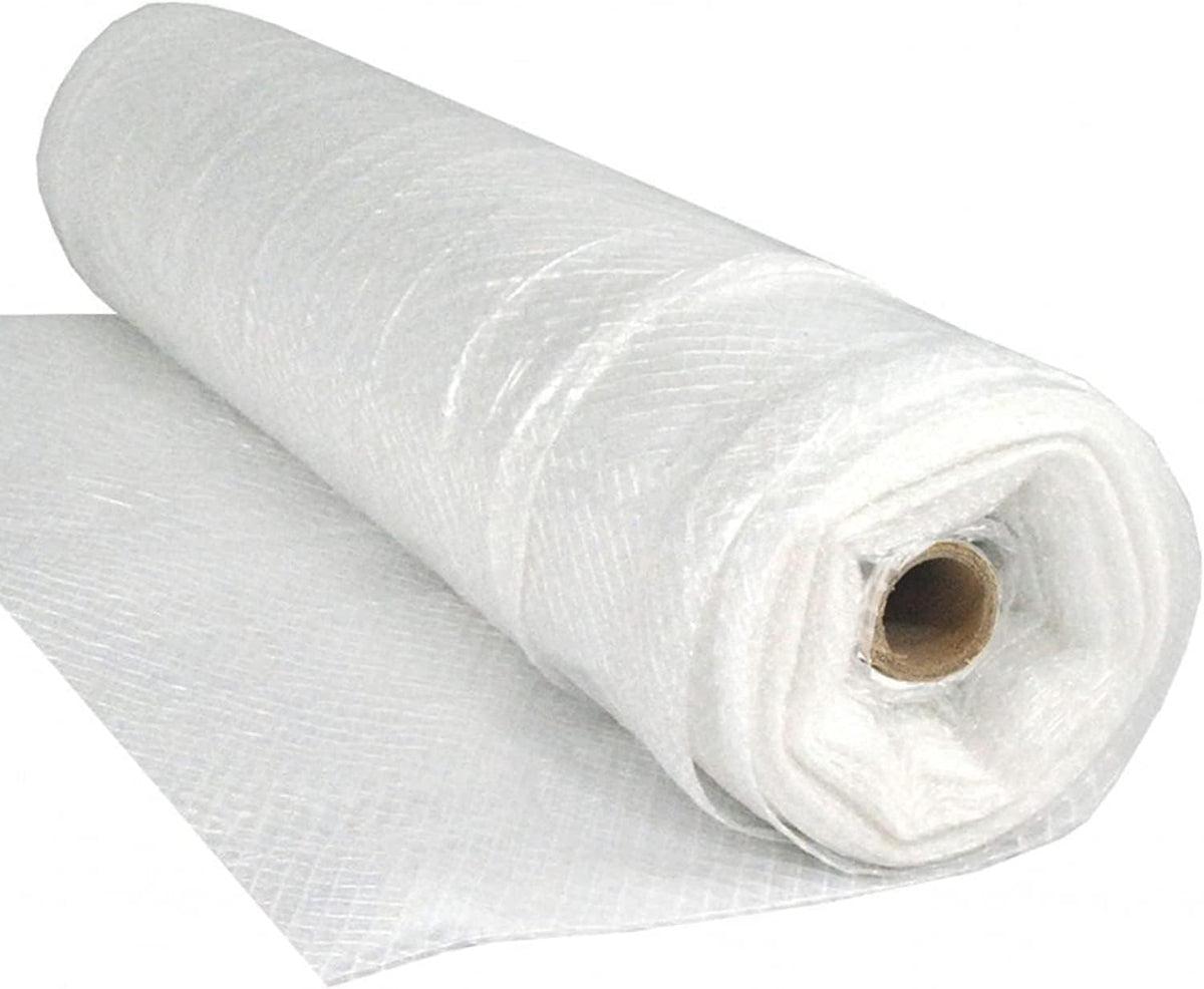 Farm Plastic Supply - Dura Skrim String Reinforced Clear Plastic Sheeting - 6 Mil - (60' x 100') - Reinforced Poly Film Tear Resistant, Weatherproof, Vapor Barrier Polyethylene Roll for Construction