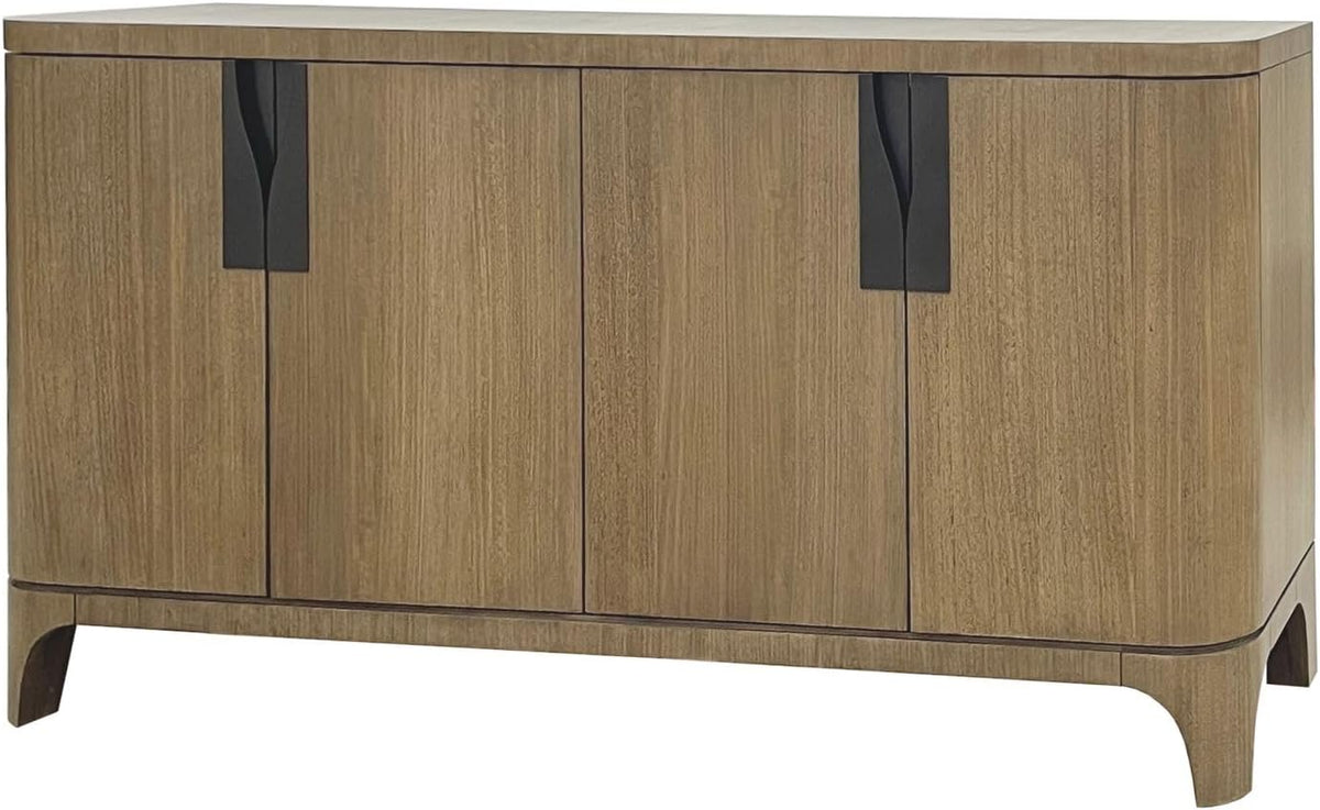 Eucalyptus Dining Server with Shelves, Tan | eucalyptus veneer server with modern design and flexible storage