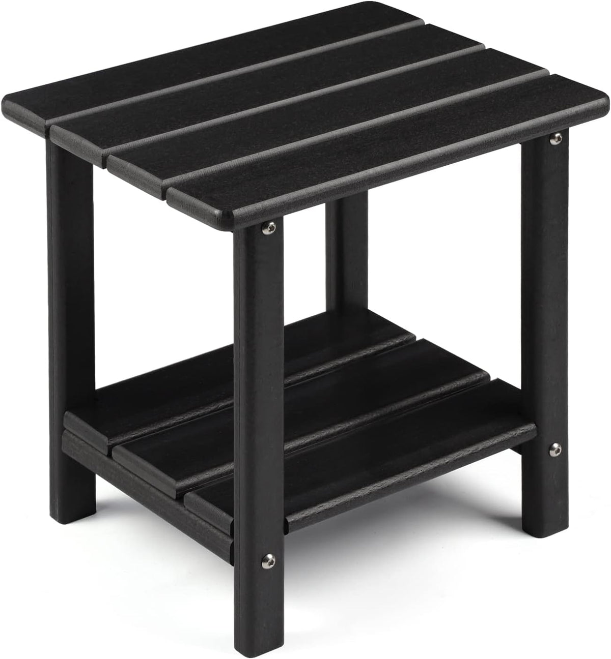 Apolimi Adirondack Outdoor Side Table, 2-Tier Sturdy Patio End Table Weather Resistant, 16.5" Solid Side Table for Patio, Pool, Porch