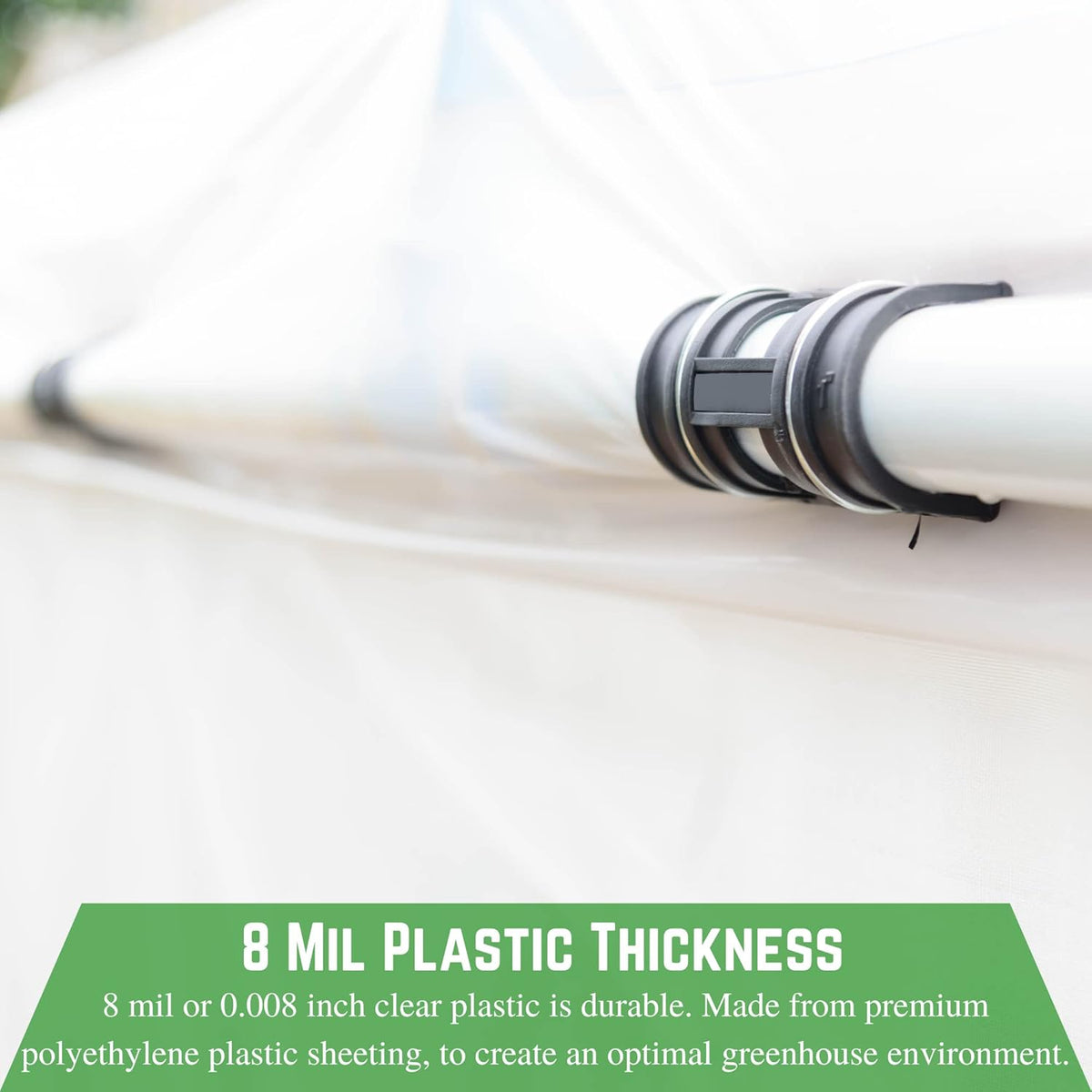 Farm Plastic Supply - Clear Greenhouse Plastic Sheeting - Ultra Durable - 8 mil - (32' x 40') - 4 Year UV Resistant Polyethylene Greenhouse Film for Gardening, Farming, Agriculture