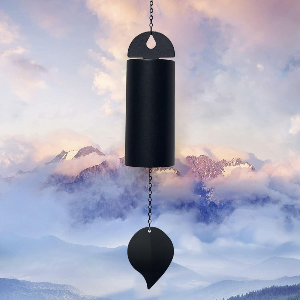 Deep Resonance Serenity Bell Large Metal Cylinder Wind Chimes Outdoor Windbell Deep Tone 30 Inch Garden Wind Chimes for Patio and Terrace Musical Windchime Outdoor and Home Decoration