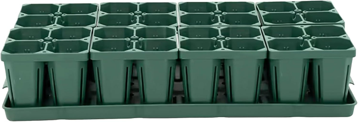 Vego garden Seedling Suite Products, 8 Pack Jumbo Seedling Trays with 10" x 20" Bottom Watering Trays