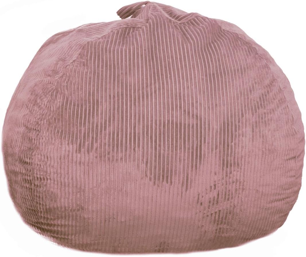 Bean Bag Chairs with Faux Rabbit Fur Cover, 4 ft Giant Memory Foam Bean Bag Chairs for Adults/Teens with Filling,Ultra Soft Faux Fur Fabric, Round Fluffy Sofa for Living Room Bedroom College Dorm