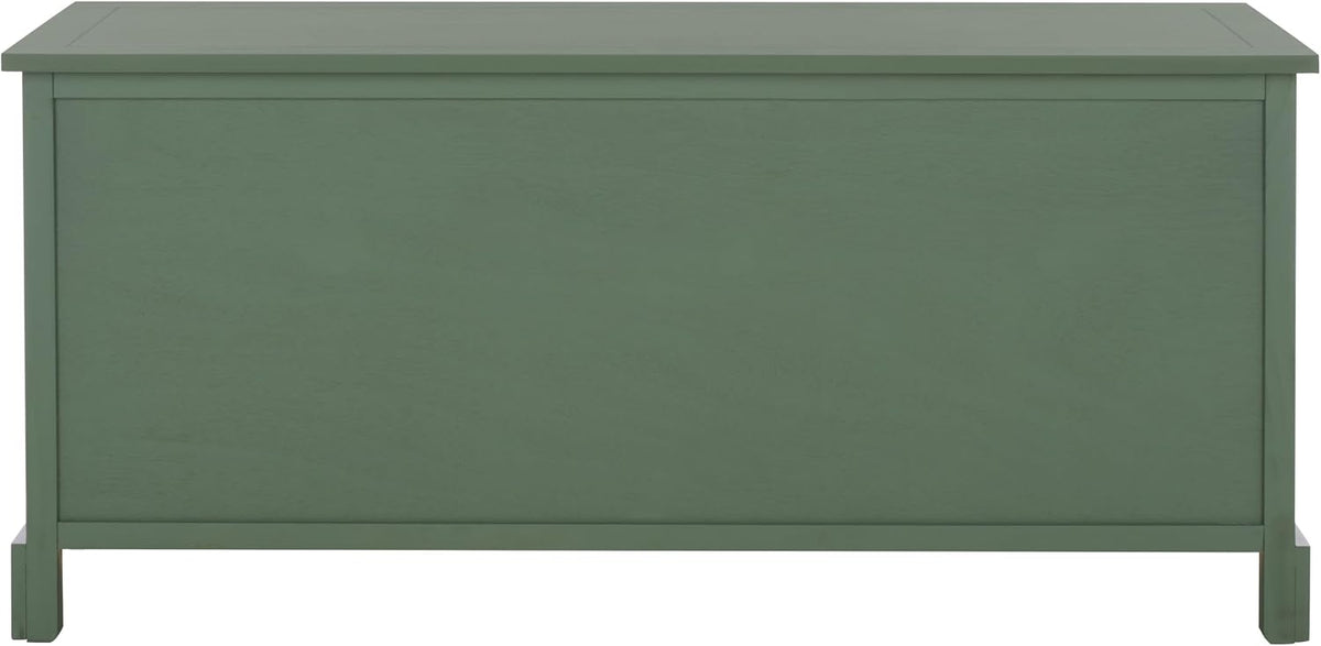 SAFAVIEH Home Collection – Damien Dusty Green 6-Drawer Storage Bench, Mixed-Material Cottage Design, Fully Assembled (AMH5701J)