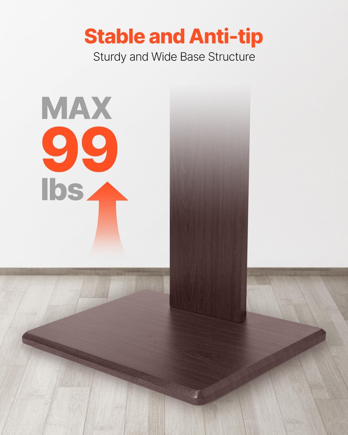 VEVOR Universal TV Stand, Table Top TV Stand for 32-70 inch Screens, Swivel and Height Adjustable TV Mount Stand Holds up to 99 lbs with Power Strip, for Living Room, Bedroom, MAX VESA 600 x 400 mm