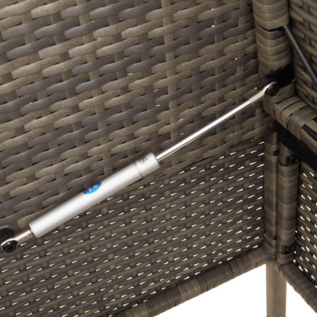 Poly Rattan Garden Bench with Cushion, Outdoor Storage Bench with Waterproof Cushion, PE Rattan Patio Seat with Storage Bag for Cushions and Towels