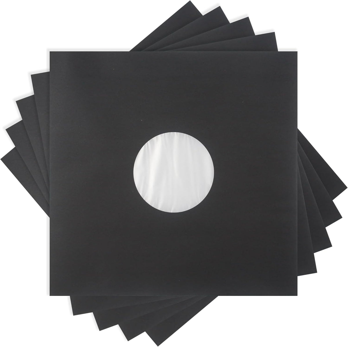 12" Premium Black Polylined Record Inner Sleeves - Archival Quality, Heavyweight Paper & Plastic #12IABK (250)