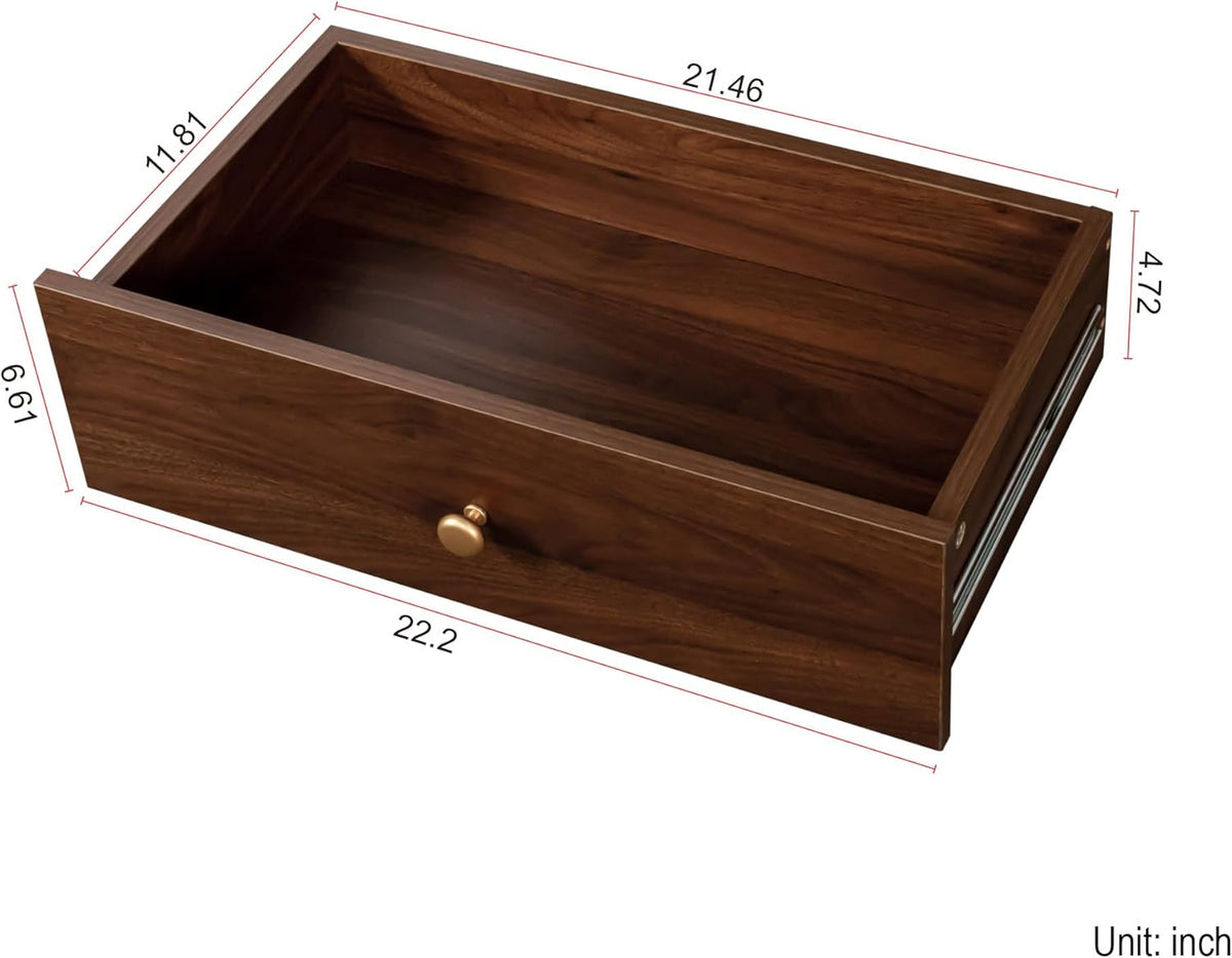 Black Farmhouse Kitchen Pantry Hutch, Storage Cabinet with Drawers, Freestanding Buffet Sideboard Coffee Bar (Walnut)