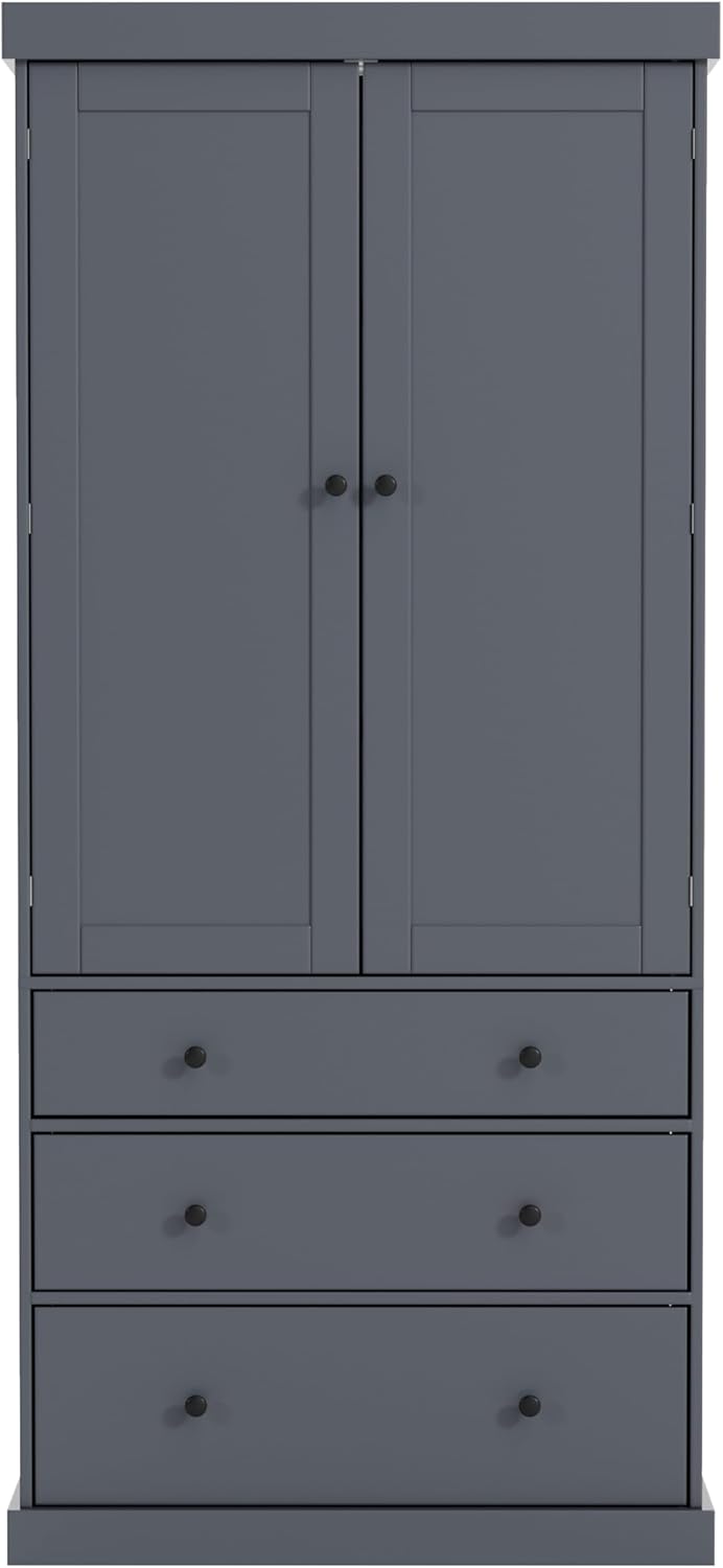 Ball & Cast 77" Freestanding Kitchen Pantry with 3 Drawers and Adjustable Shelves,Tall Cupboard Storage Cabinet with 8 Door Shelves, for Kitchen,Dining Room,Living Room,Apartment,Gray
