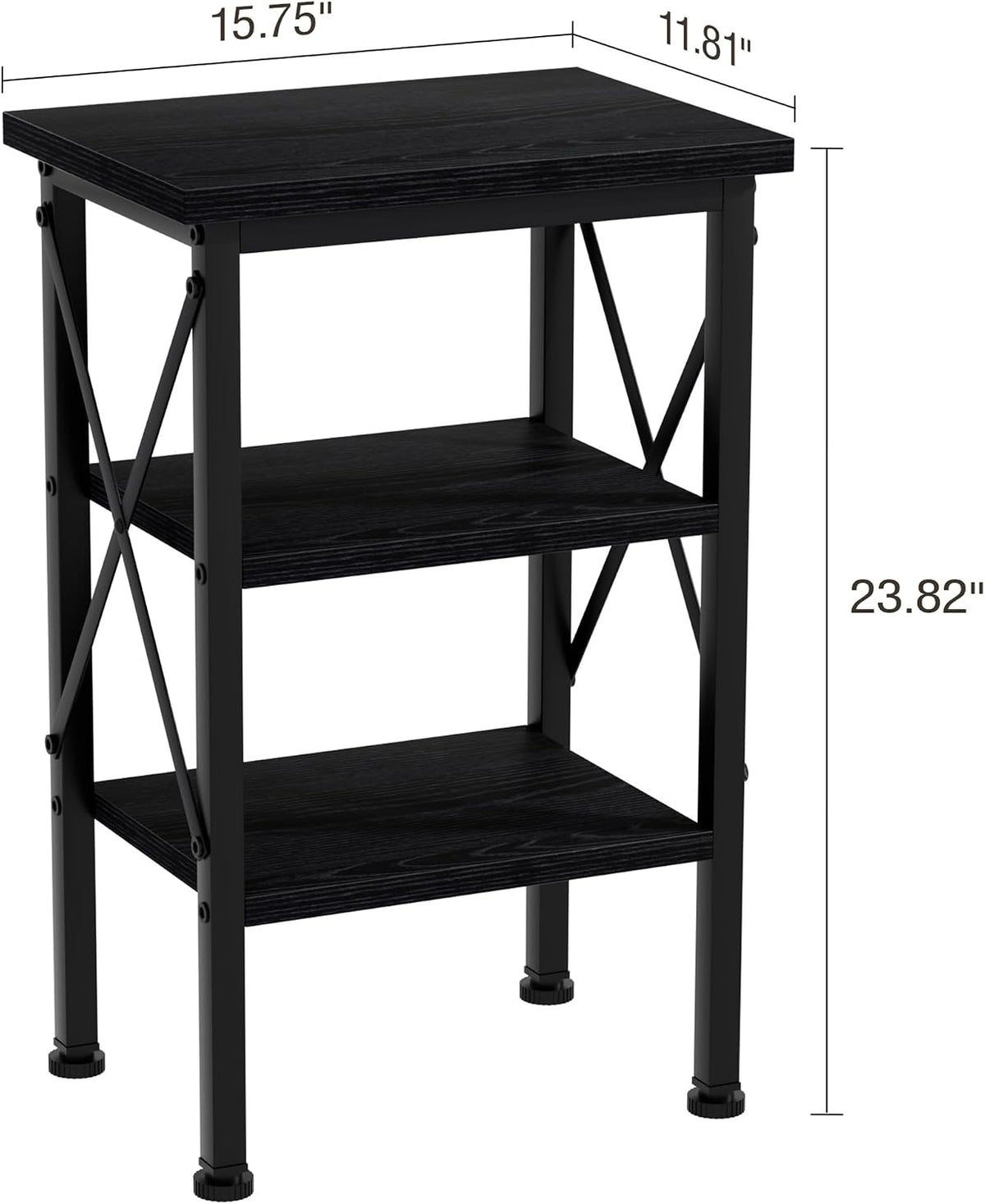 VECELO Modern Nightstands X-Design Side End Table Night Stand with Storage Shelf for Bedroom,Living Room