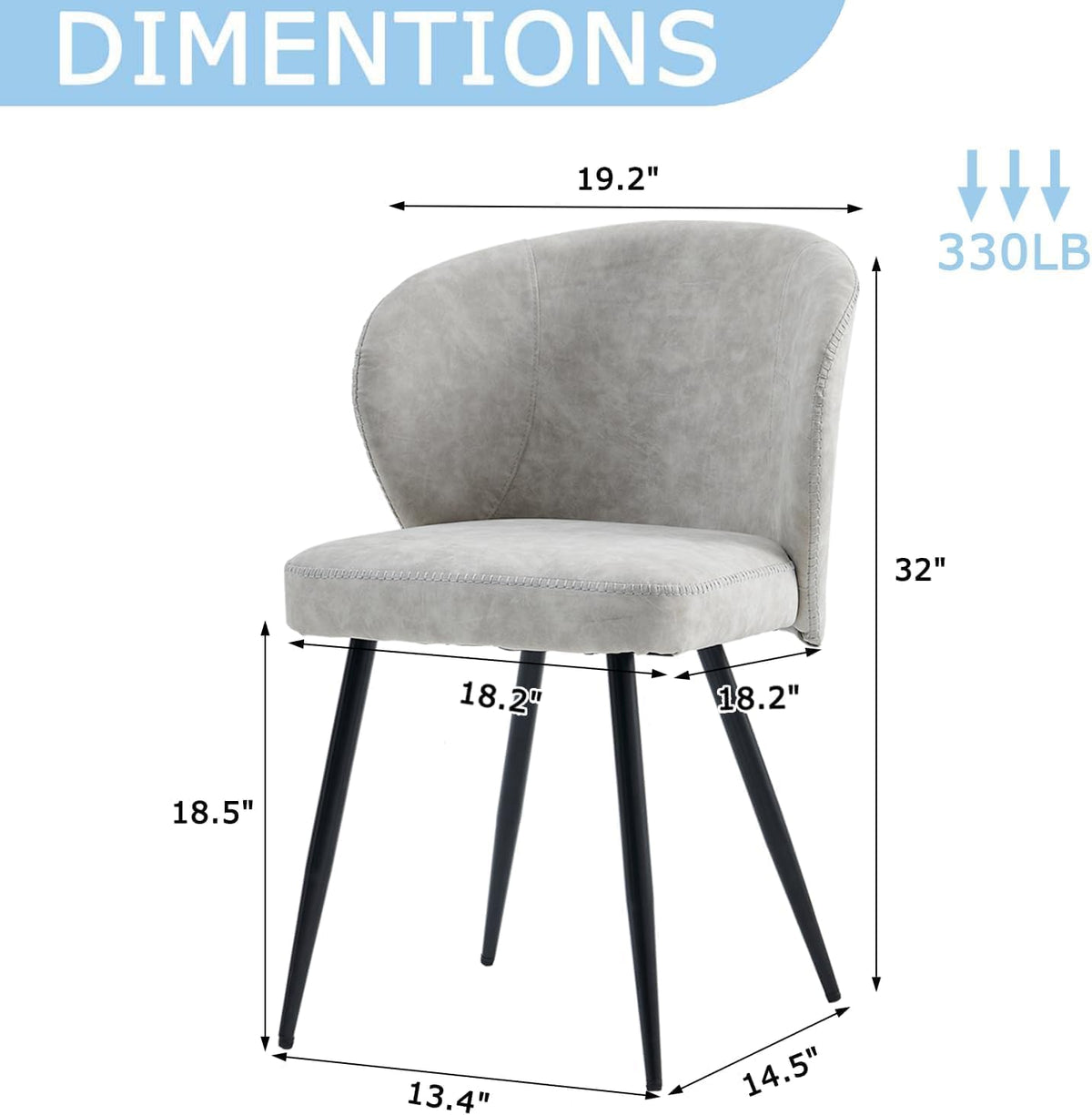 Dining Chairs Set of 4, Mid-Century Style, Sturdy Metal Legs, High-Resilience Sponge Cushioning, Non-Scratch Pads, for Kitchen, Dining Room, Living Room