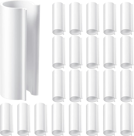 Jetec 32 Pcs PVC Pipe Clips Pool Cover Clamps for Above Ground Pool Greenhouses, Row Covers, Garden, Shelters, Bird Protection, 2.4 Inch Long(for 1/2 Inch PVC Pipe,White)