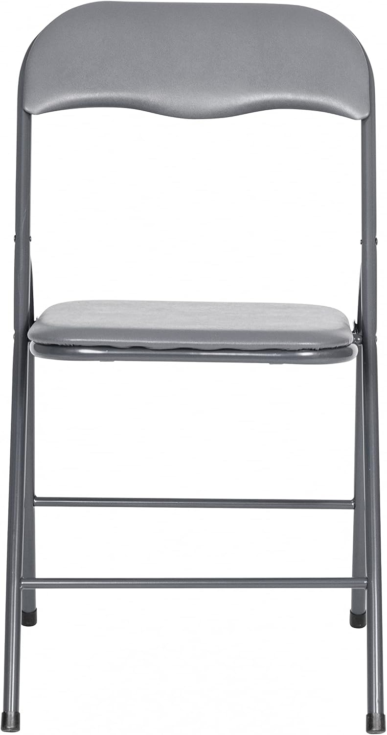 Flash Furniture Madison 5-Piece Folding Card Table and Chair Set, Gray | Portable, Indoor/Outdoor, Event Table and Chairs