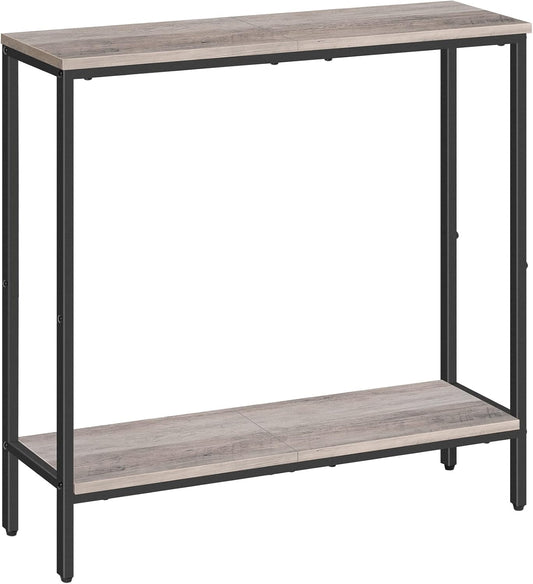HOOBRO 29.5" L Narrow Console Table, 8.7" D Small Entryway Table | Sofa Table Behind Couch with 2-Tier Storage Display Shelves for Hallway, Foyer, Living Room, Bedroom