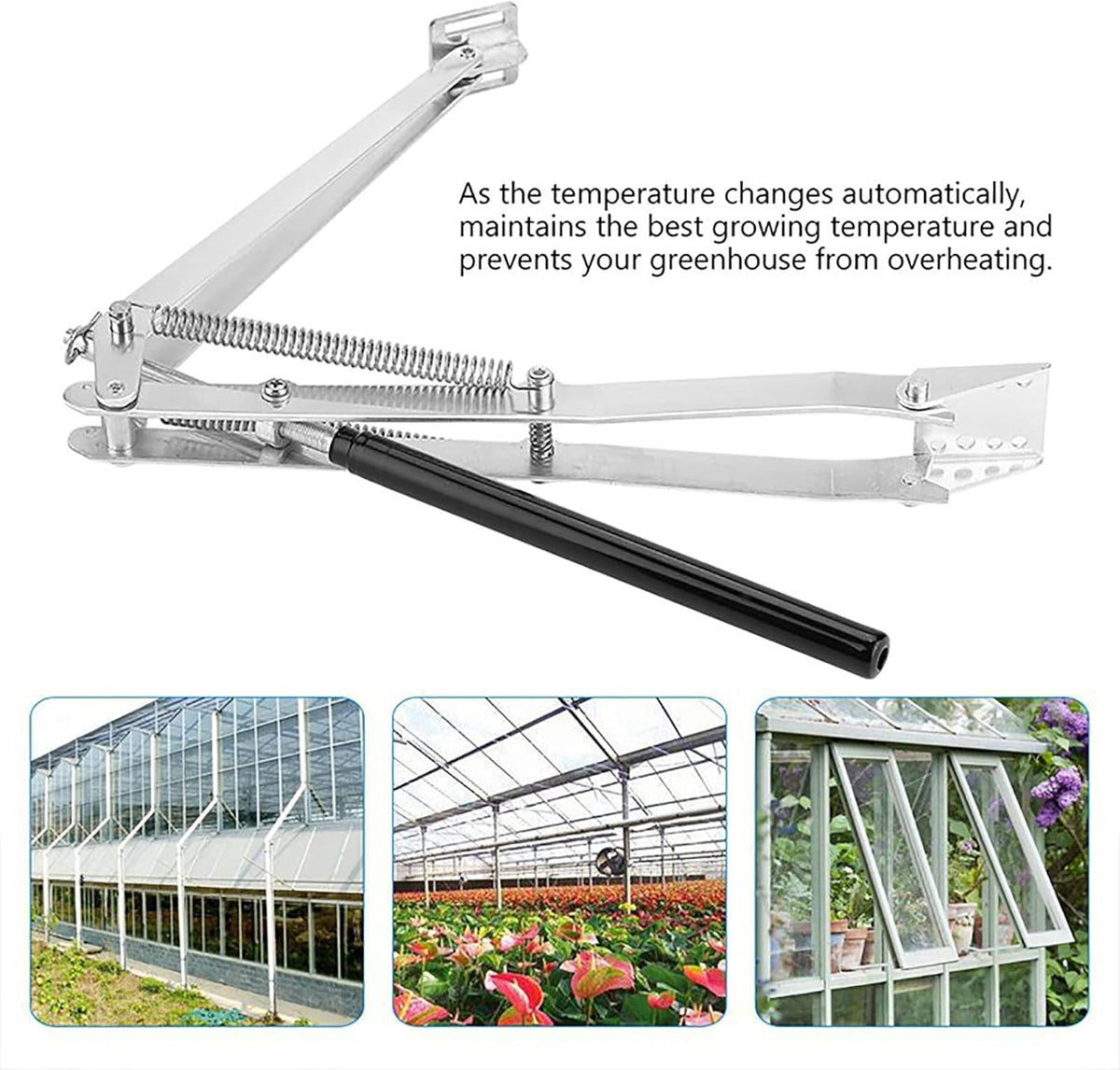 Greenhouse Automatic Window Opener Kit Solar Heat Sensitive Cylinder Replacement Roof Vent Opener Agricultural Greenhouse Window Lifter Autovent Vent Opener Standard Two Springs