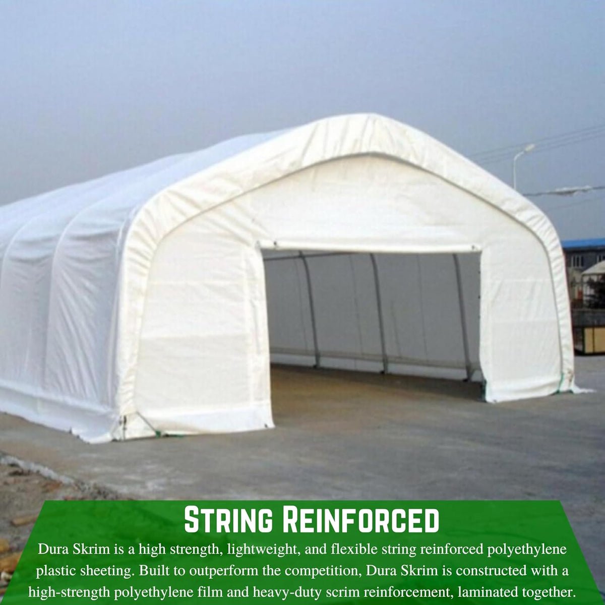 Farm Plastic Supply - String Reinforced 4 Year UV Resistant 10 mil White Greenhouse Plastic Sheeting - 4 Year UV Resistant Polyethylene Greenhouse Film, Hoop House Green House Cover (16' x 50')