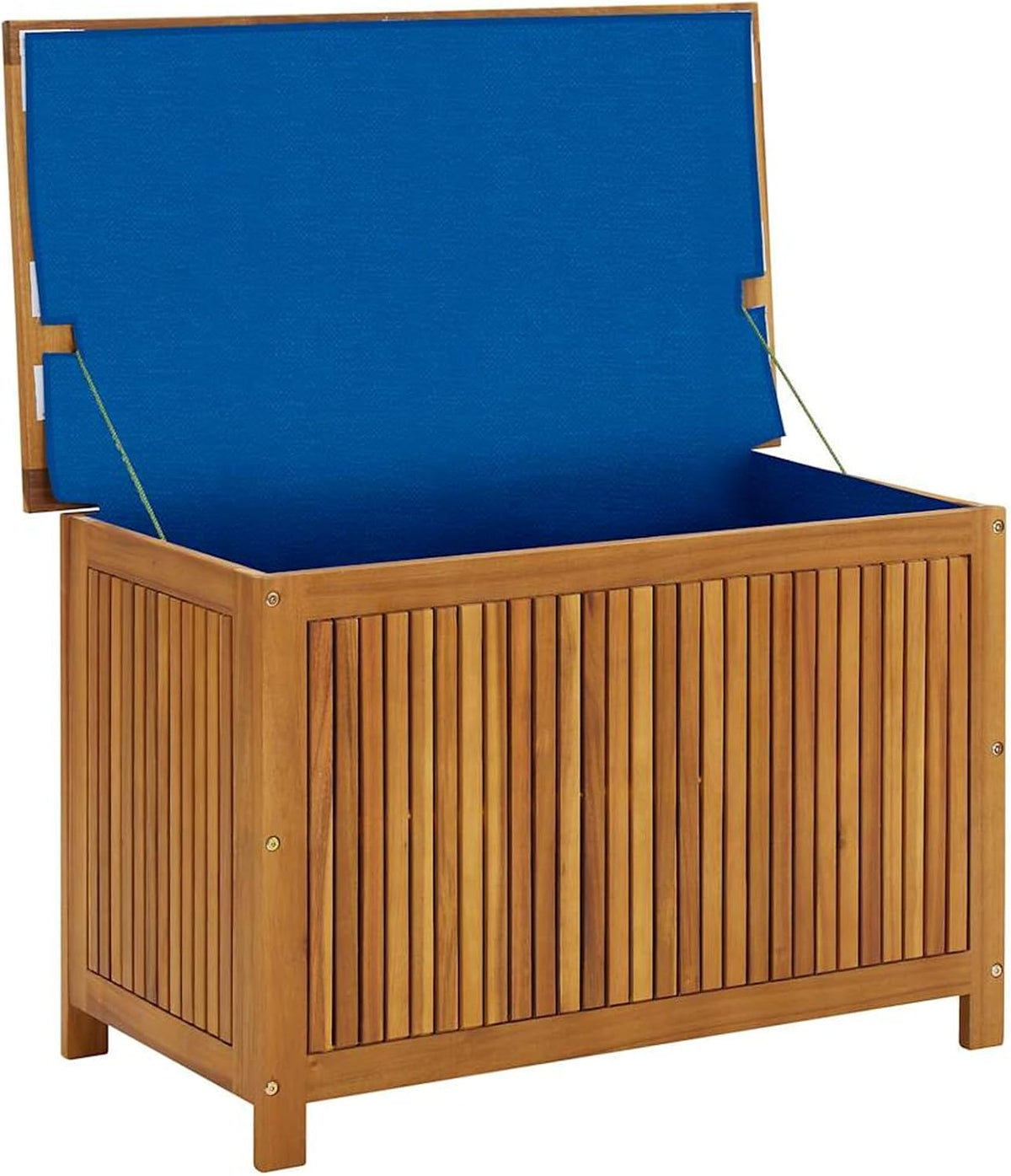 Gecheer Garden Storage Box, Solid Acacia Wood Outdoor Storage Bench 90x50x58 cm with Water Resistant Bag for Patio and Indoor Organization
