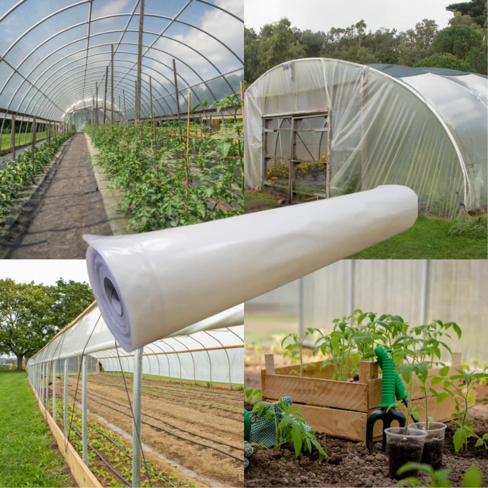 Farm Plastic Supply - 4 Year Clear 6 mil Greenhouse Plastic Sheeting - Clear Greenhouse Plastic Sheeting, Polyethylene Film (25' x 50')