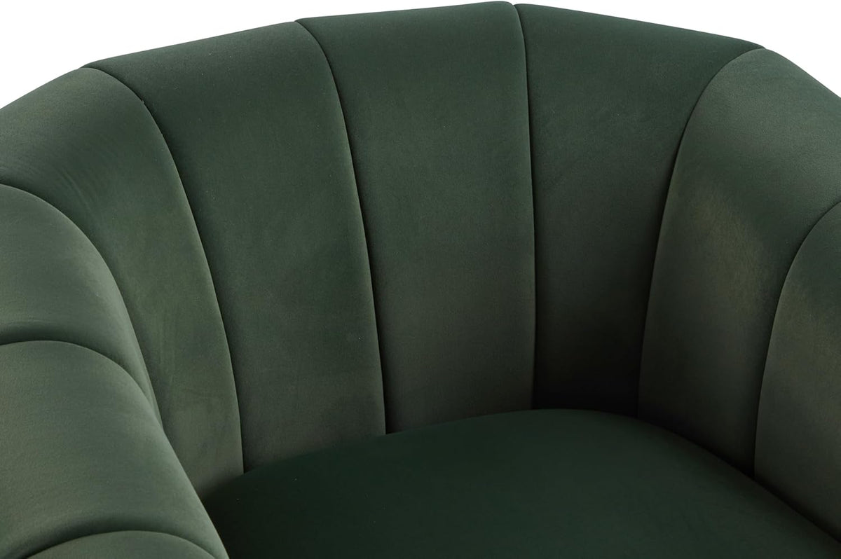 Christopher Knight Home Monroe Velvet Swivel Club Chair,Armchair with 360-Degree Rotation,Upholstered Barrel Swivel Sofa Chair for Living Room/Bedroom,Tufted Back,Thick Cushion, Iron Base, Olive Green