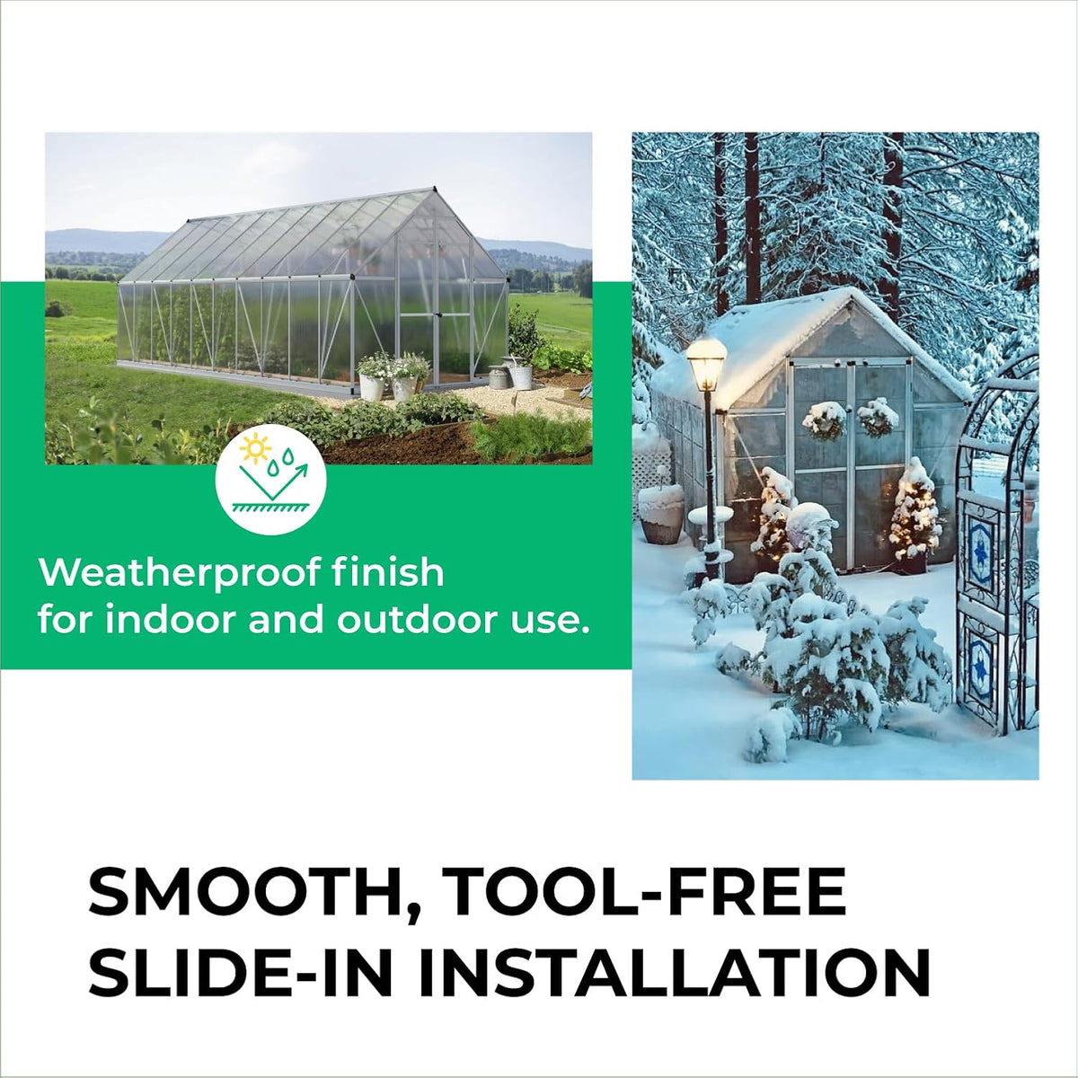 Aluminum H Connectors - Fits 4mm, 6mm, 8mm, or 10mm Twin-Wall Greenhouse Panels, Join 2 Pieces of Panels Together, 4-Foot Length, 10 Pieces (8mm Aluminum H Connectors)